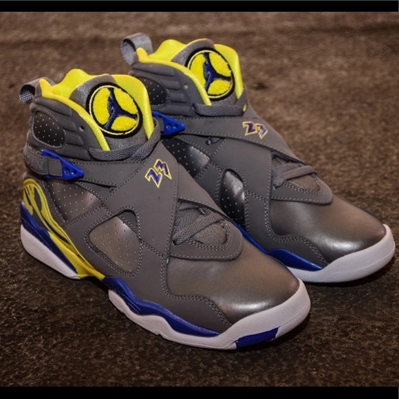 Nike Air Jordan VIII 8 Retro Sz 6.5Y 5 Grey Laney - Picture 1 of 7
